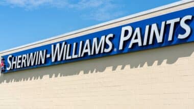 Close-up of Sherwin-Williams Paint Store sign