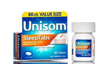 Unisom Doxylamine Succinate tablets 25mg nighttime sleep aid.