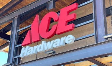 Sign over entrance to Ace Hardware retail store