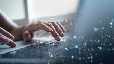 Digital technology, internet network connection, big data, digital marketing IoT internet of things.