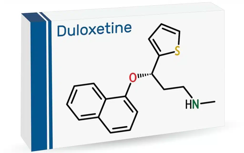 Duloxetine antidepressant drug molecule.