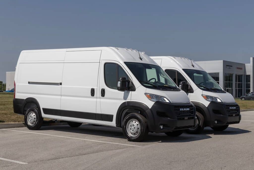 Ram 2500 ProMaster Cargo display. Stellantis offers the Ram ProMaster 2500 in Standard, High Roof or Super High Roof models.