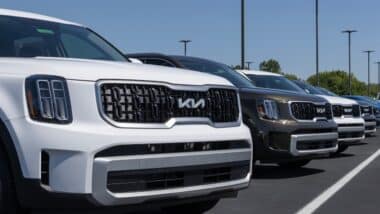 Kia Telluride display at a dealership.