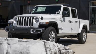 Jeep Gladiator Sport 4X4 display at a dealership.