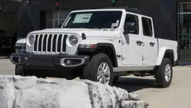 Jeep Gladiator Sport 4X4 display at a dealership.