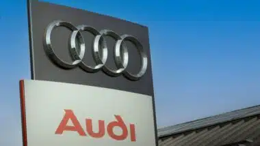 Audi emblem at one of Audi's auto dealerships