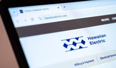 Hawaiian Electric website displayed on laptop screen showcasing energy services and utility solutions