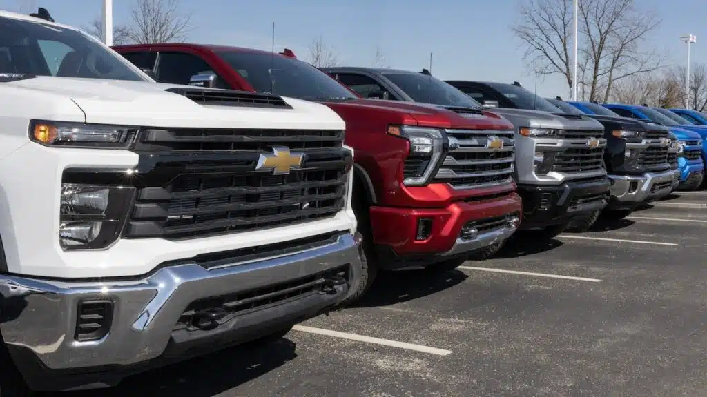 Chevrolet Silverado 2500 display at a dealership.