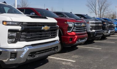 Chevrolet Silverado 2500 display at a dealership.