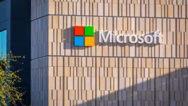 Microsoft sign on a building of Silicon Valley Campus