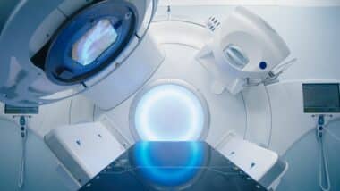 Cancer therapy, state-of-the-art medical linear accelerator in therapeutic oncology.
