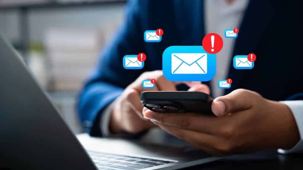 receive multiple scam email alerts on smartphone