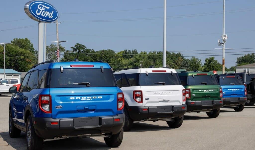 Ford Bronco display at a dealer.