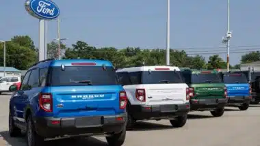 Ford Bronco display at a dealer.