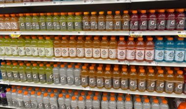 Grocery store Gatorade sports drink full shelves