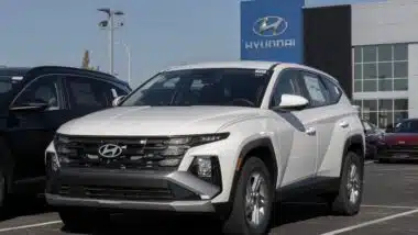 Hyundai Tucson SE AWD compact SUV display.