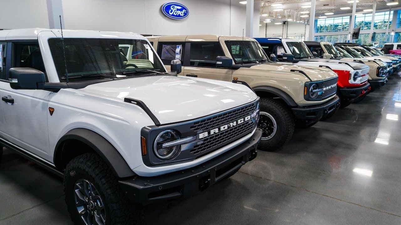 Ford Dealership Showroom Interior with Bronco