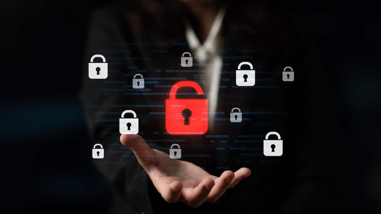 Digital security concept illustrating a cybersecurity breach