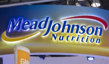 Mead Johnson sign; Mead Johnson Nutrition, founded in 1905, is a manufacturer of infant formula.