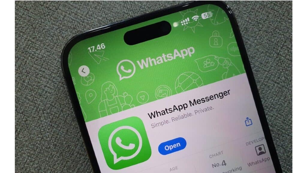 WhatsApp Messenger app on a smartphone.