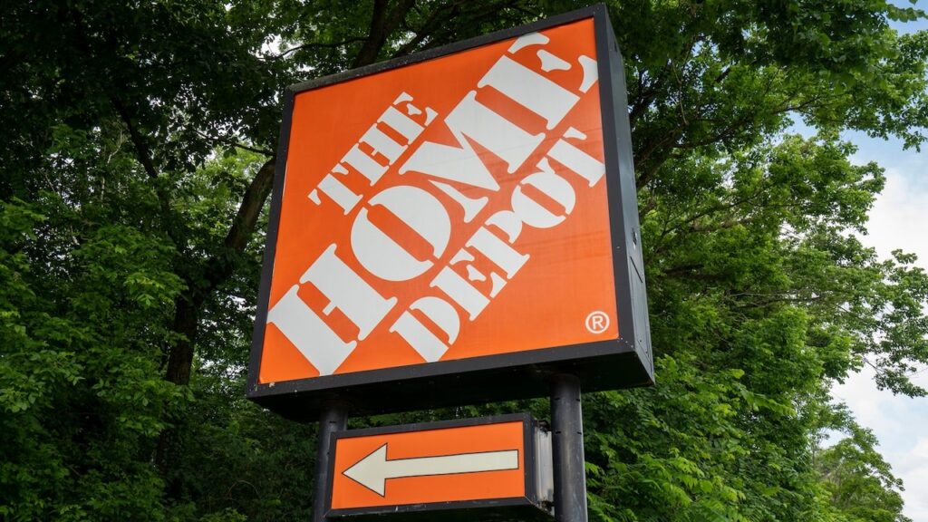 The Home Depot sign is seen outside a store