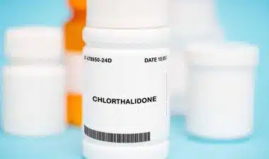 a medication used to treat high blood pressure and fluid retention