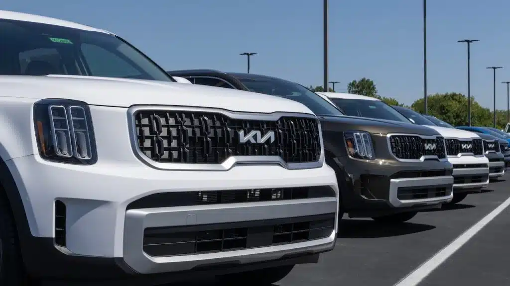 Kia Telluride display at a dealership.