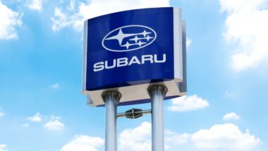 Logo Subaru on pole billboard