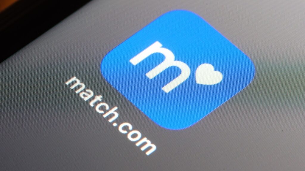 Close up of match.com app on iPhone home screen