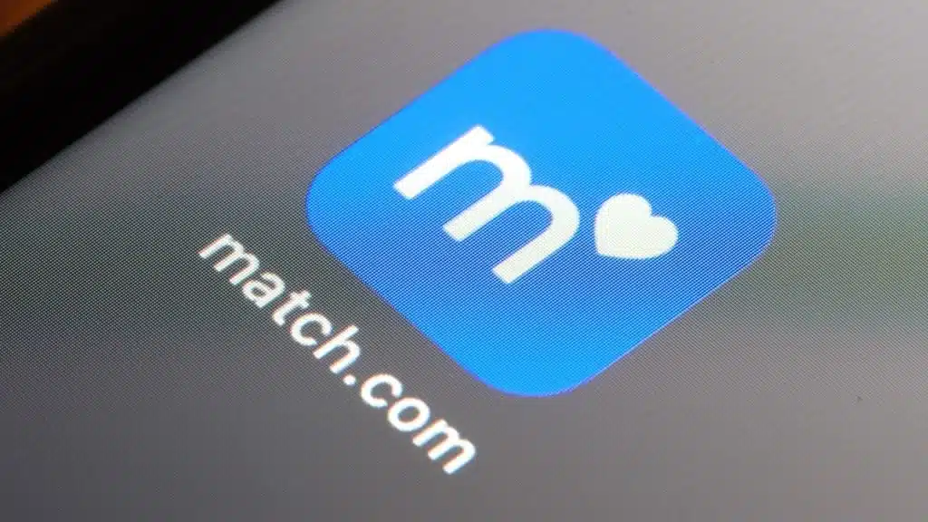 Close up of match.com app on iPhone home screen