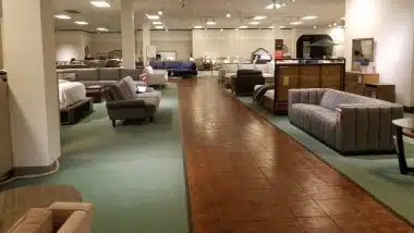 the furniture and bedding department inside of the Macy's store at the Lima Mall