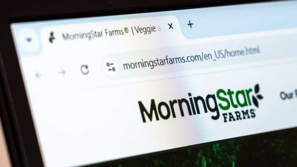 MorningStar Farms website displayed on a laptop screen