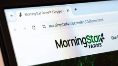 MorningStar Farms website displayed on a laptop screen