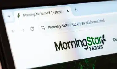 MorningStar Farms website displayed on a laptop screen