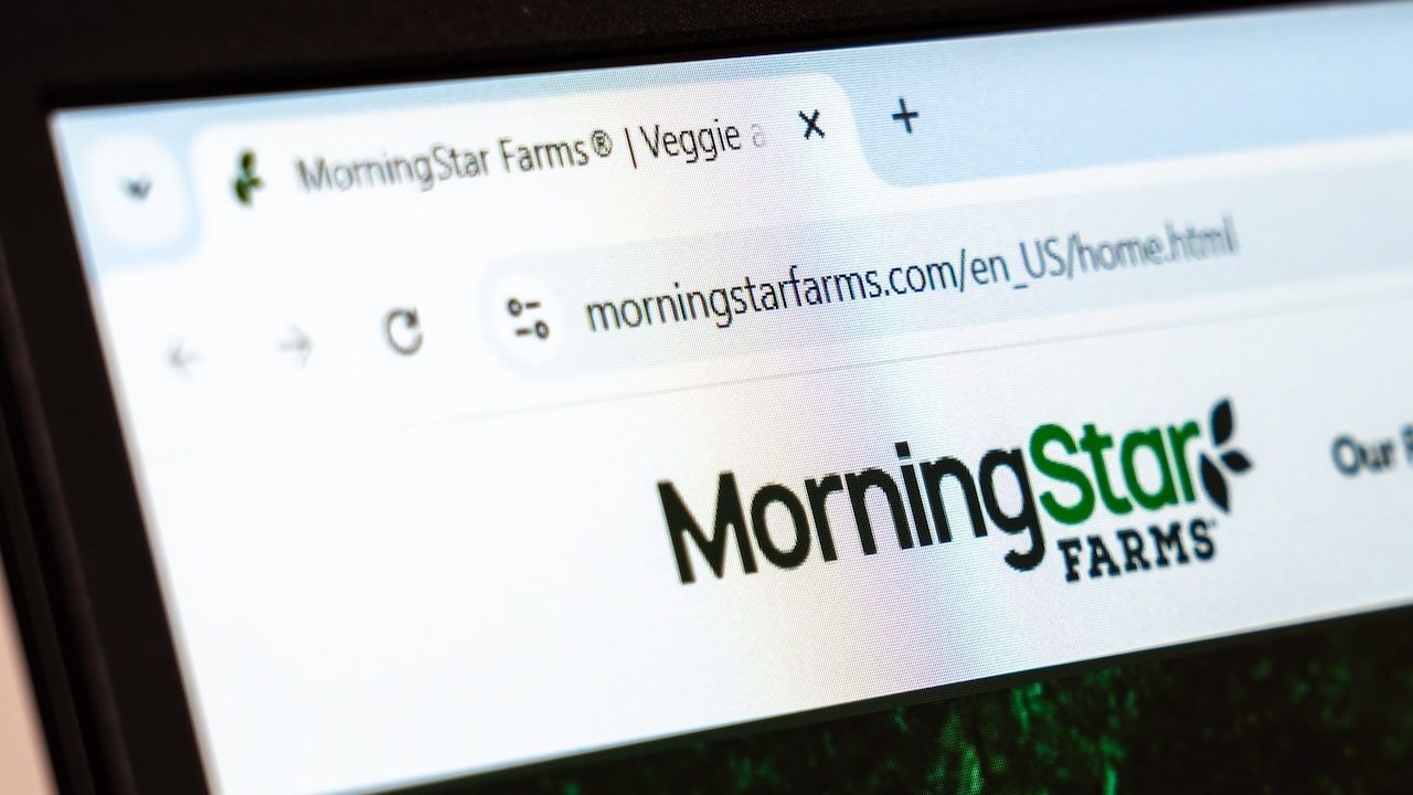 MorningStar Farms website displayed on a laptop screen