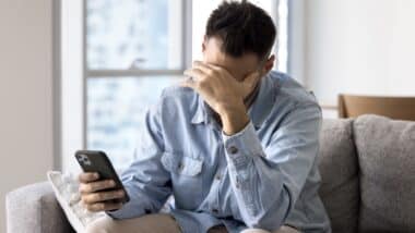 Man getting debt collection call