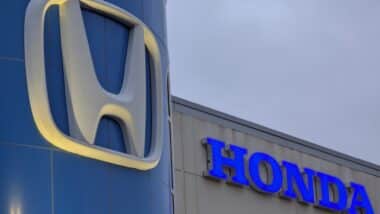 Honda Auto Maker Automotive Car Company Logo Branding Sign at Dealership