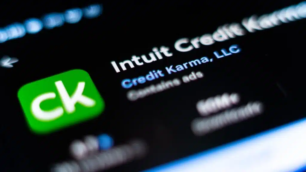 Intuit Credit Karma Bank Banking Finance Stock Investing Money Transfer App on Screen App