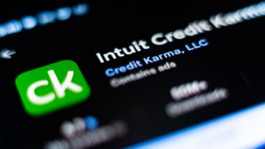 Intuit Credit Karma Bank Banking Finance Stock Investing Money Transfer App on Screen App