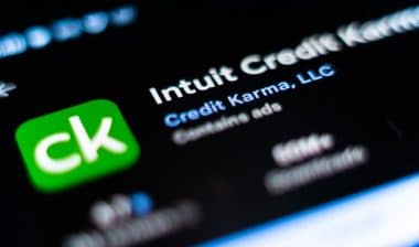 Intuit Credit Karma Bank Banking Finance Stock Investing Money Transfer App on Screen App