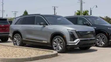 Cadillac VISTIQ Luxury 3-Row Electric SUV display.