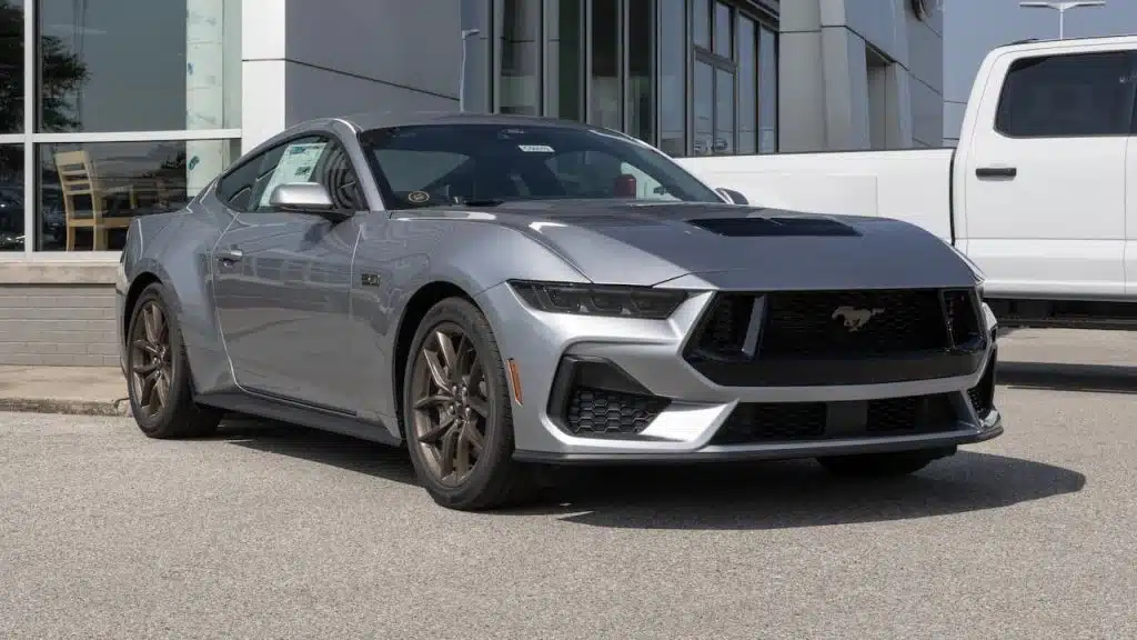 Ford Mustang GT Coupe Premium at a dealership.