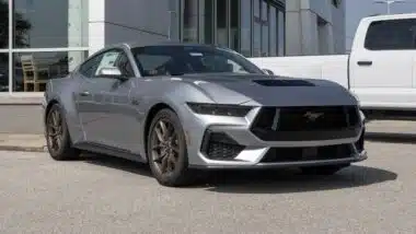 Ford Mustang GT Coupe Premium at a dealership.