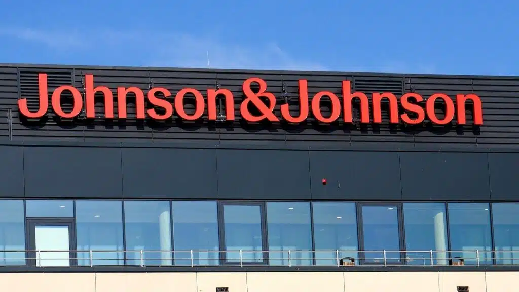 Johnson and Johnson company logo on headquarters