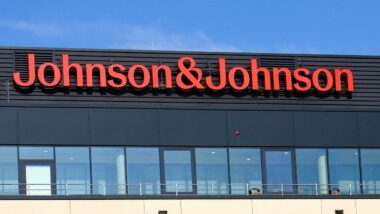 Johnson and Johnson company logo on headquarters