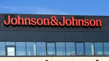 Johnson and Johnson company logo on headquarters