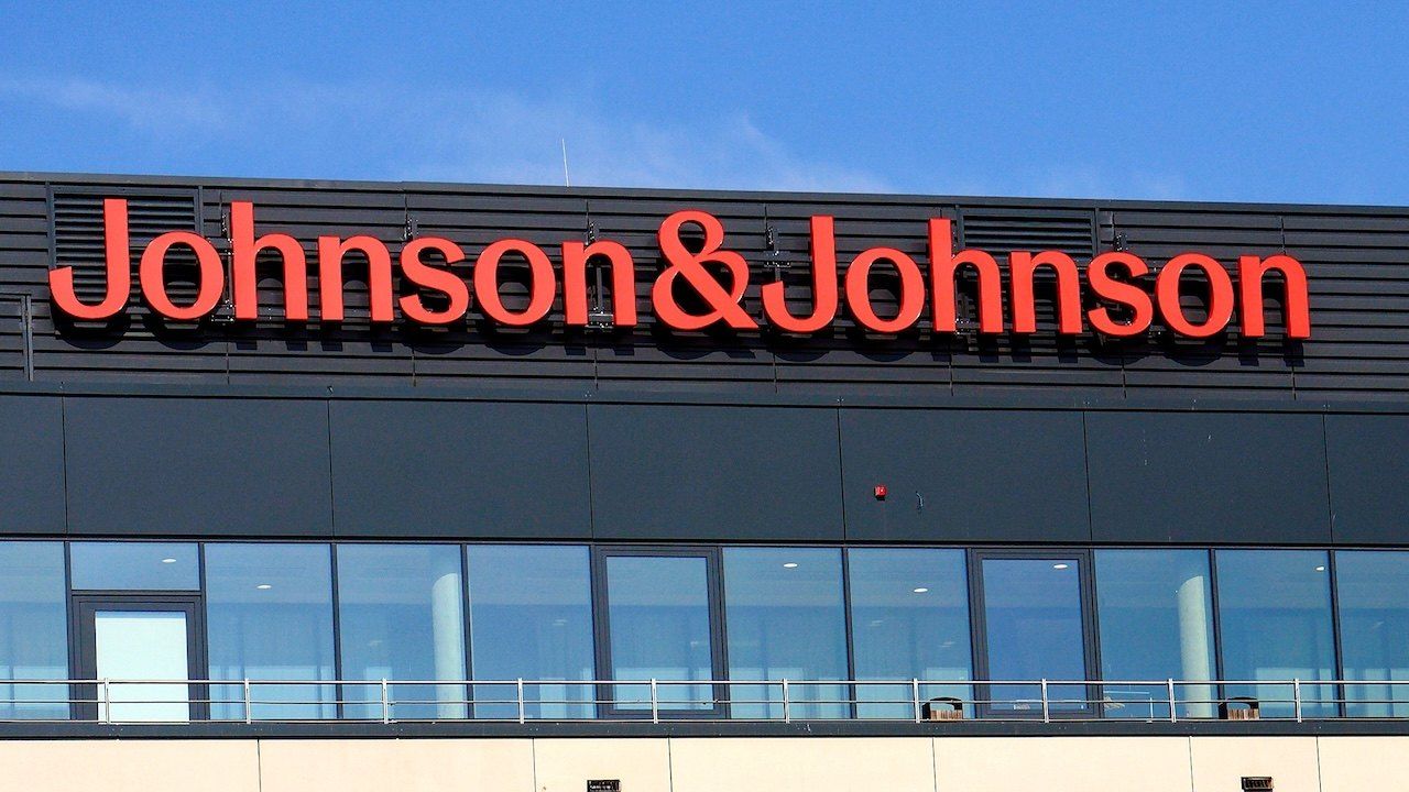 Johnson and Johnson company logo on headquarters