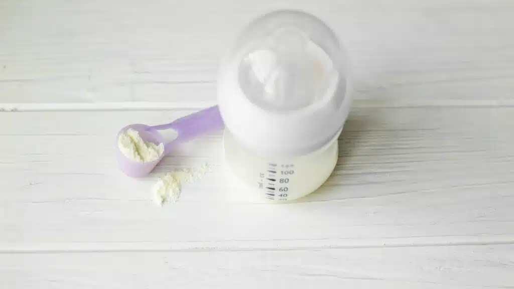 Bottle with baby nutrition.