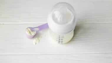 Bottle with baby nutrition.