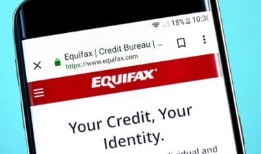 Equifax website homepage.
